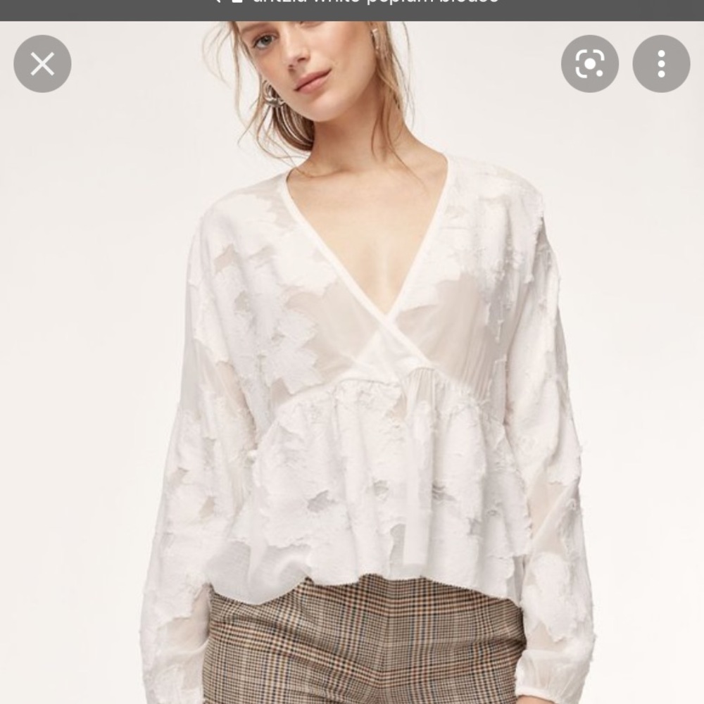 Aritzia wilfred peplum blouse